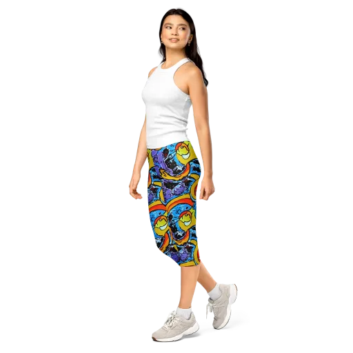 Electric Riddle on a Capri Leggings