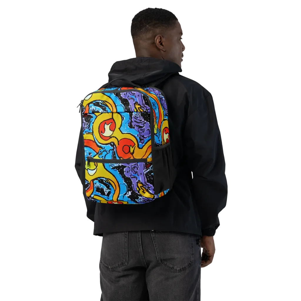 Electric Riddle on Utility Backpack — Back