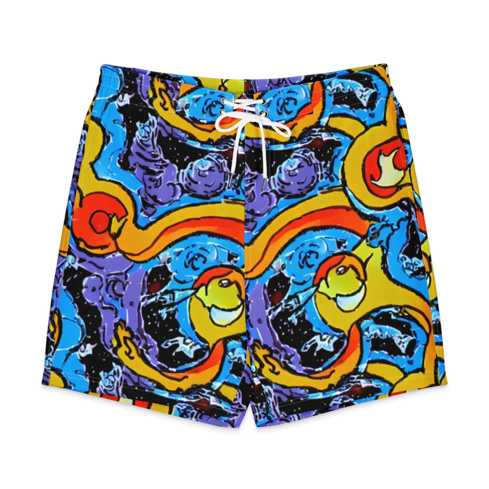 Electric Riddle on Men's Board Shorts — Front