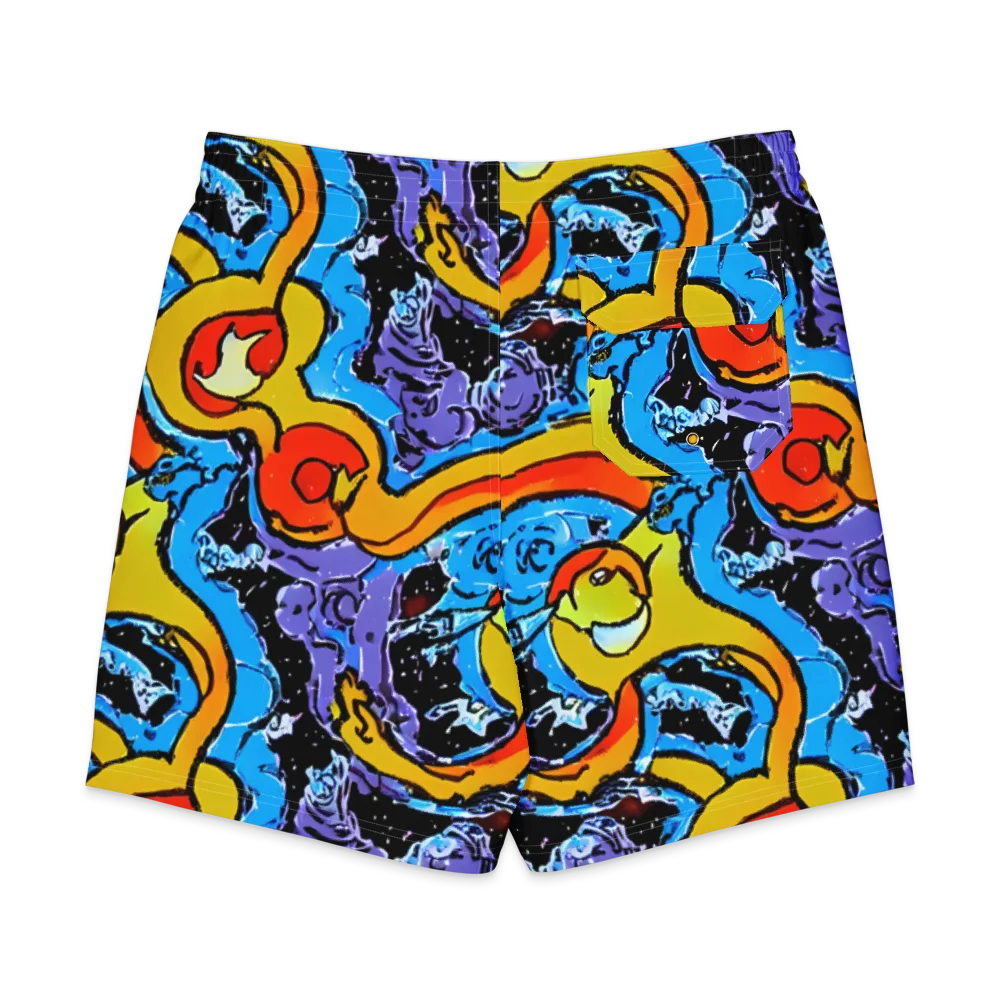 Electric Riddle on Men's Board Shorts — Back