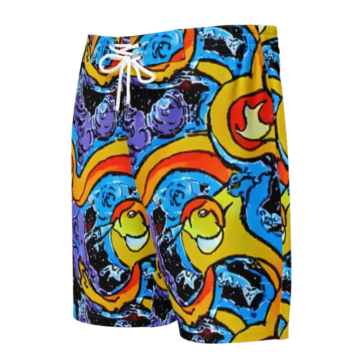 Electric Riddle on a Men's Board Shorts