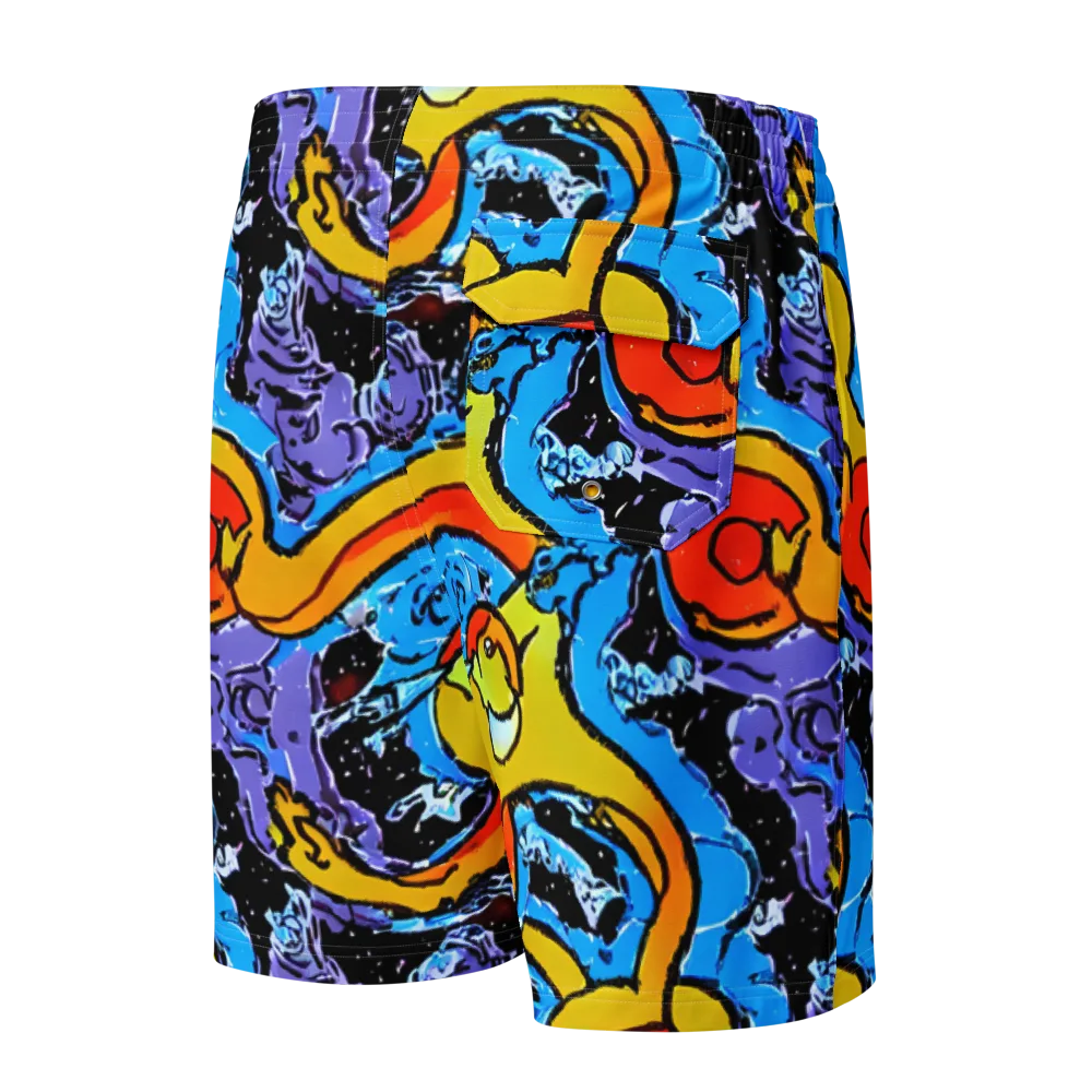 Electric Riddle on Men's Board Shorts — Back