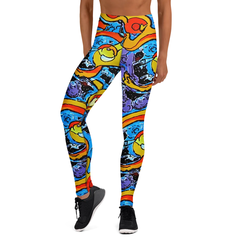 Electric Riddle on Yoga Leggings — Front