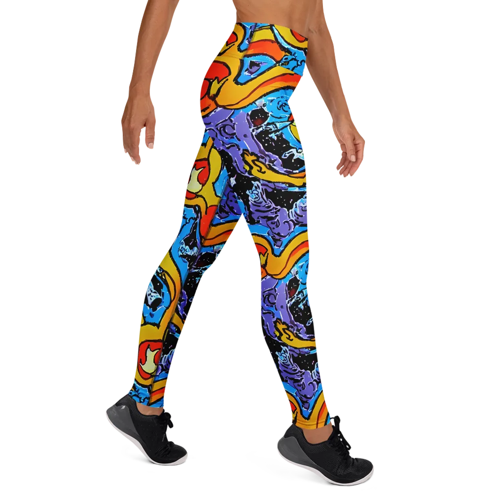 Electric Riddle on Yoga Leggings — Right