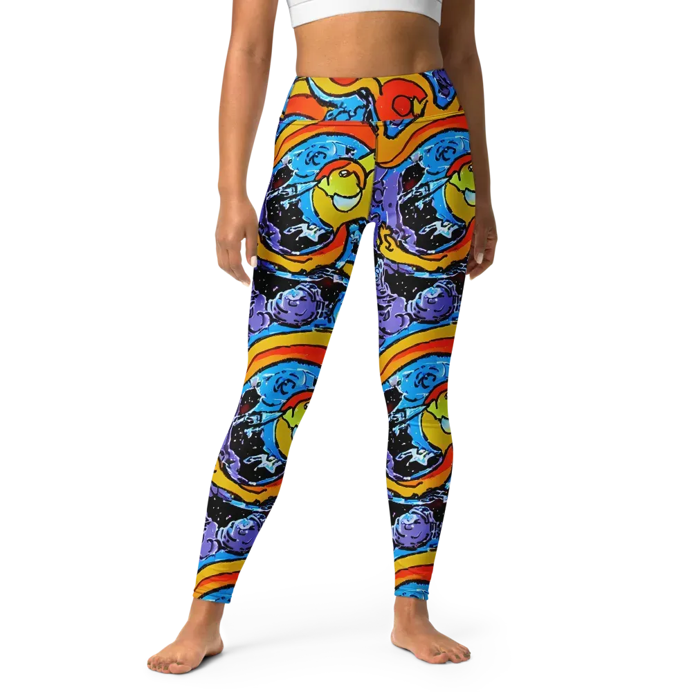 Electric Riddle on Yoga Leggings — Front