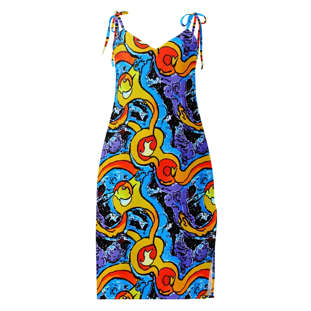 Electric Riddle on Slip Dress — Front