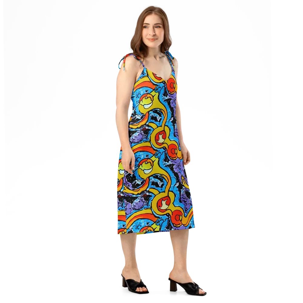 Electric Riddle on Slip Dress — Right Front