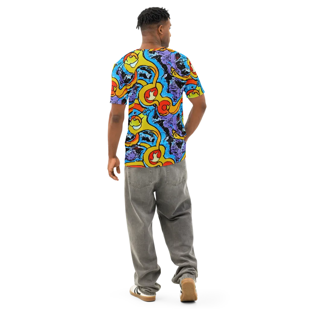 Electric Riddle on Men's Cotton Crew Neck T-Shirt — Back