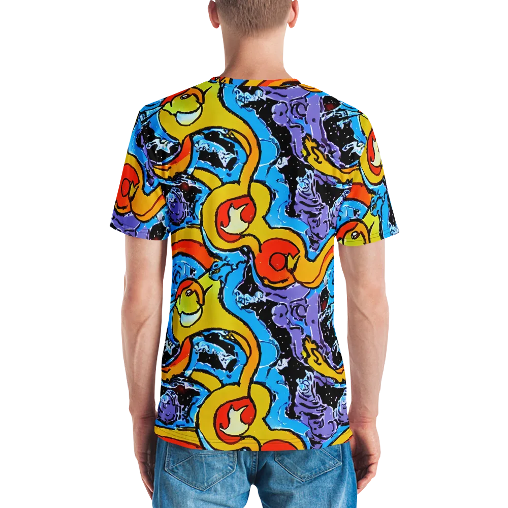 Electric Riddle on Men's Crew Neck T-Shirt — Back