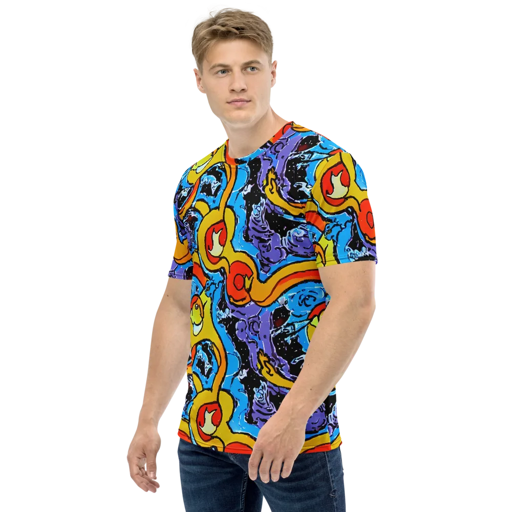 Electric Riddle on Men's Crew Neck T-Shirt — Left