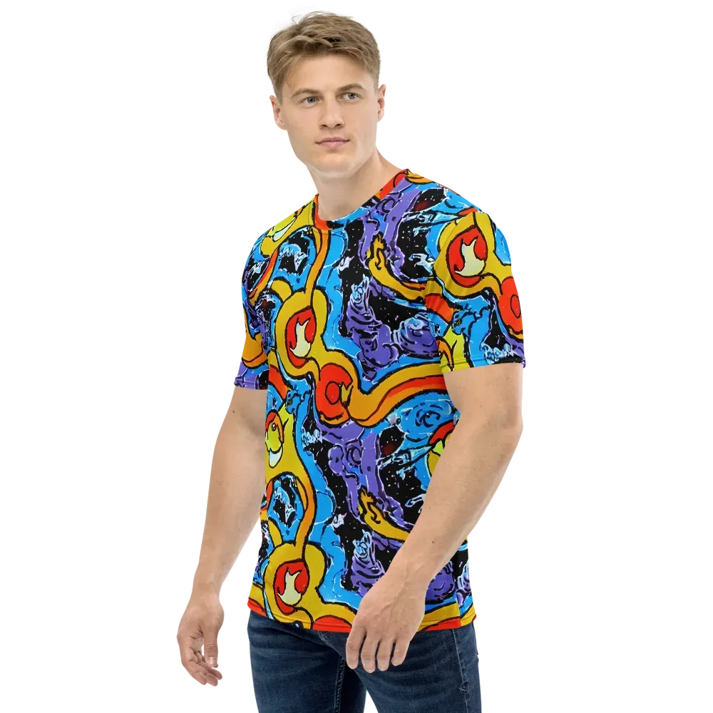 Electric Riddle on Men's Crew Neck T-Shirt — Left