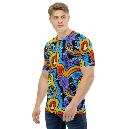 Electric Riddle on a Men's Crew Neck T-Shirt