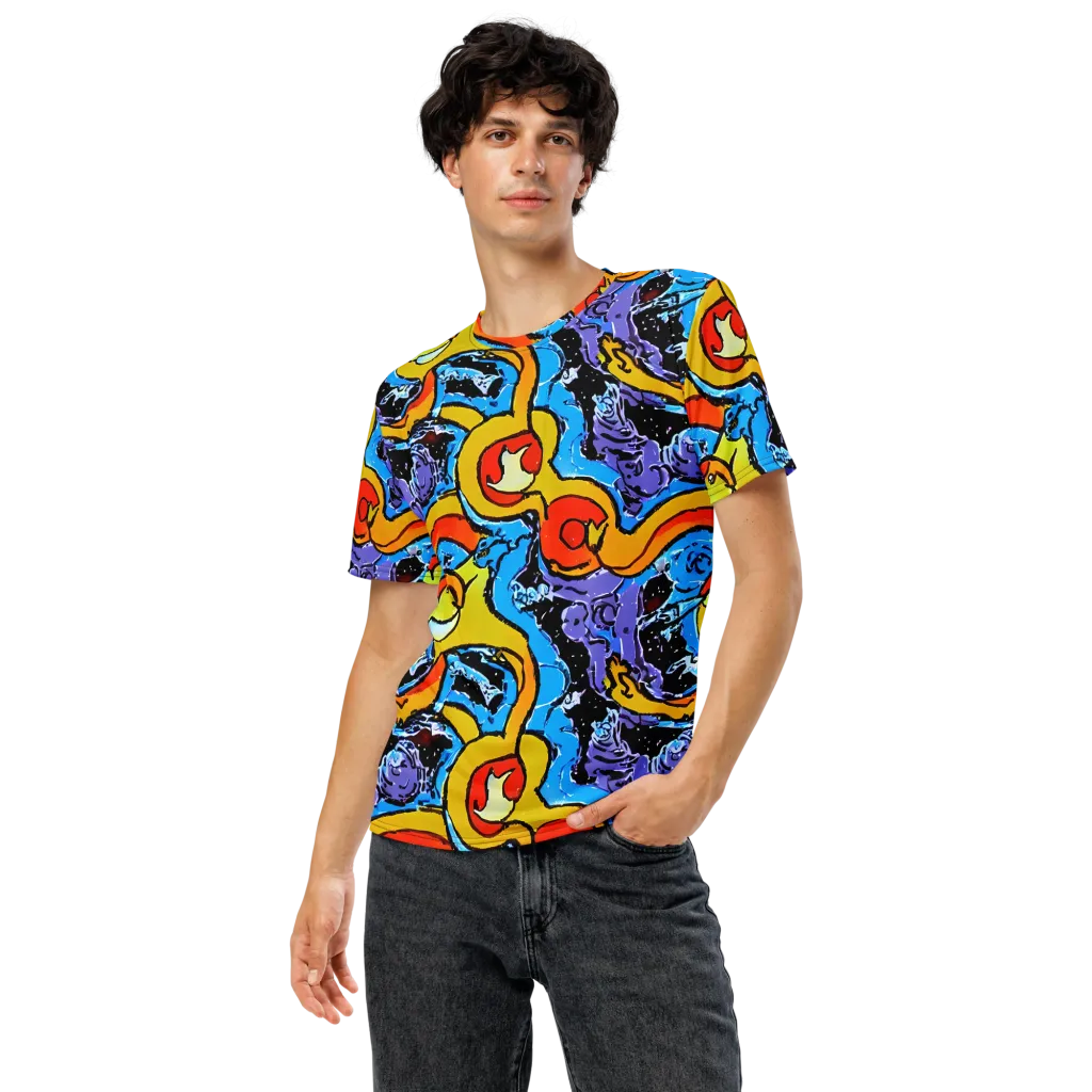 Electric Riddle on Men's Crew Neck T-Shirt — Front
