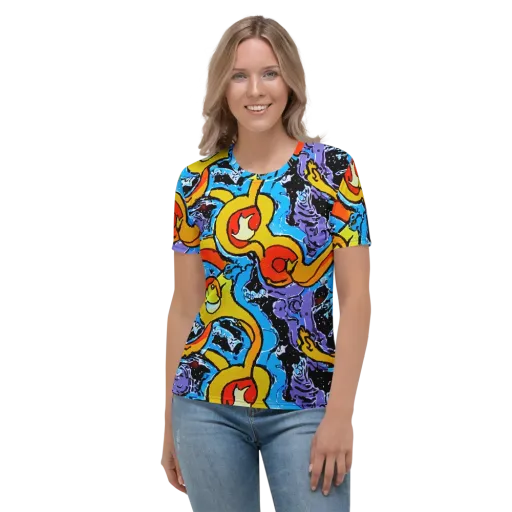 Electric Riddle on a Women's Crew Neck T-Shirt