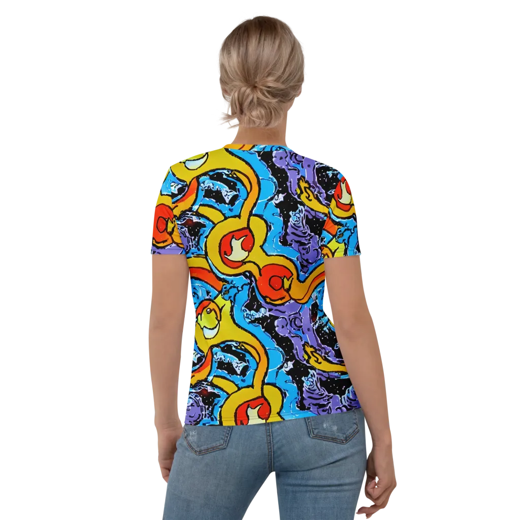 Electric Riddle on Women's Crew Neck T-Shirt — Back