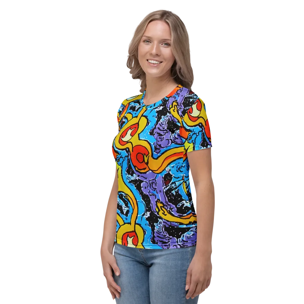 Electric Riddle on Women's Crew Neck T-Shirt — Left