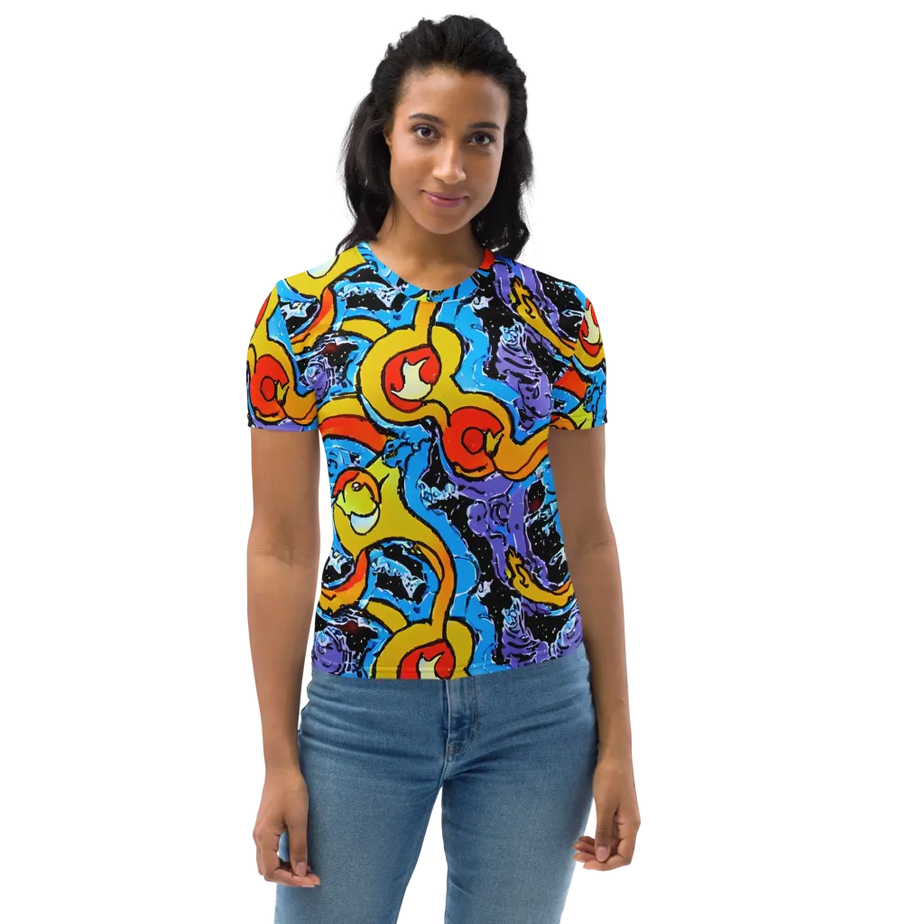 Electric Riddle on Women's Crew Neck T-Shirt — Front