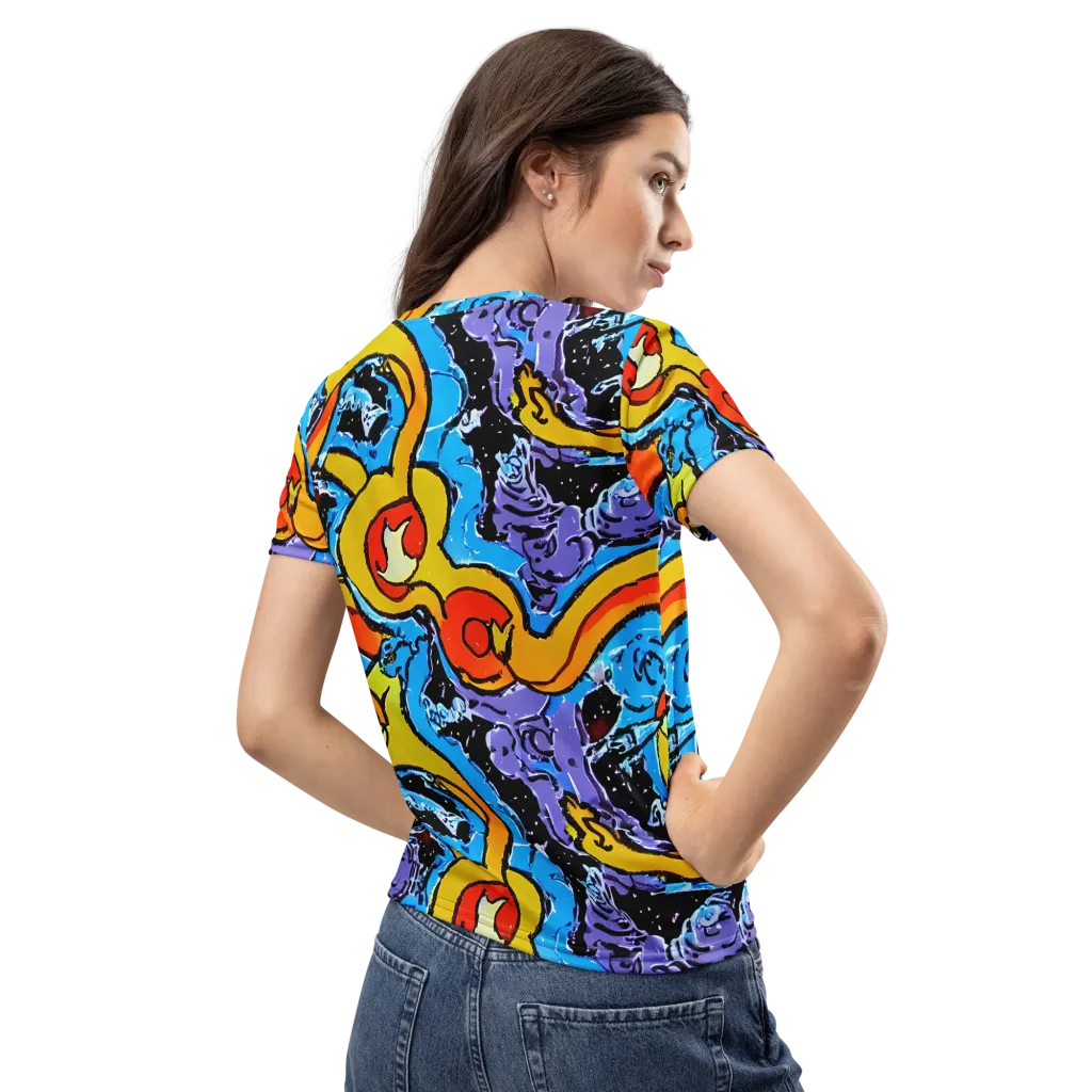 Electric Riddle on Women's Crew Neck T-Shirt — Back