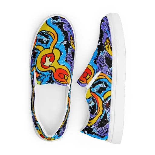 Electric Riddle on a Men's Slip-On Canvas Shoes