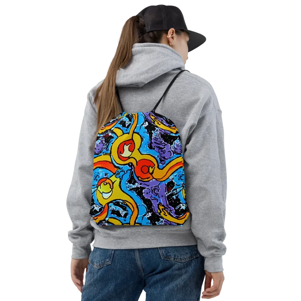 Electric Riddle on Drawstring Bag — Front