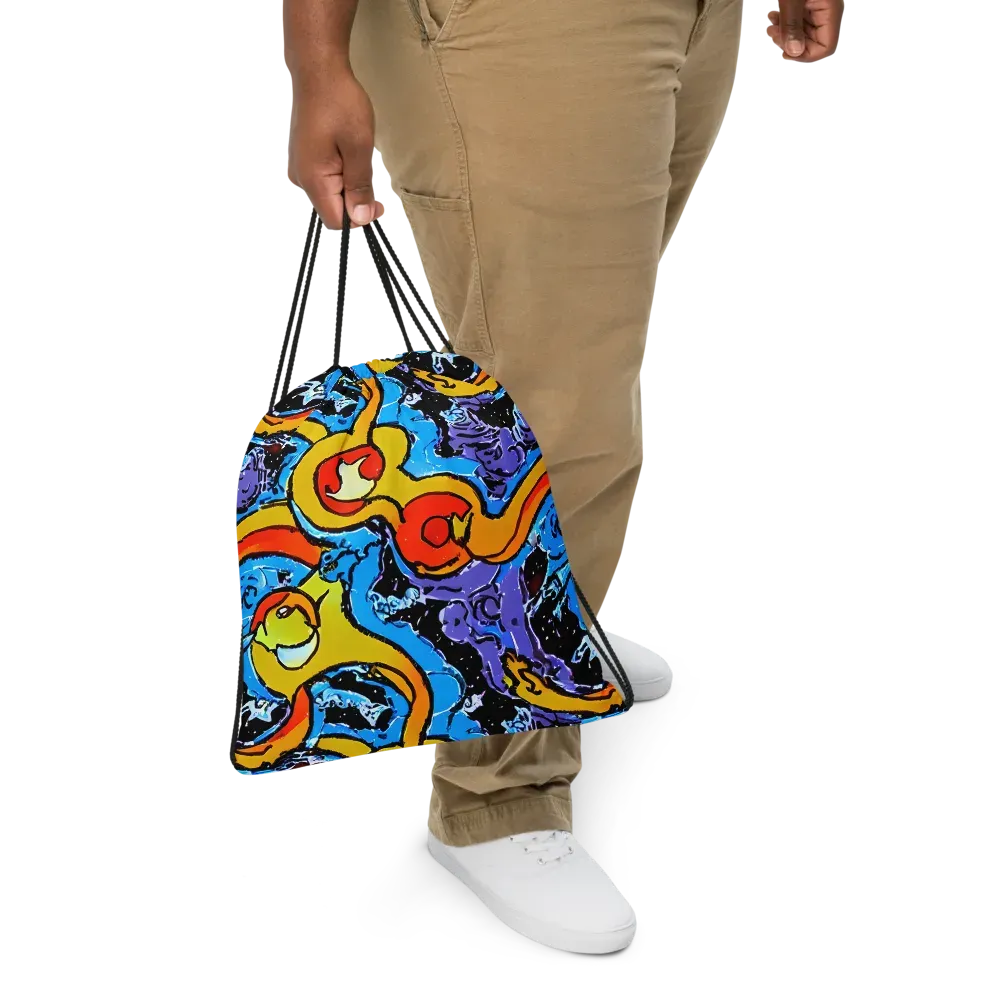 Electric Riddle on Drawstring Bag — Front