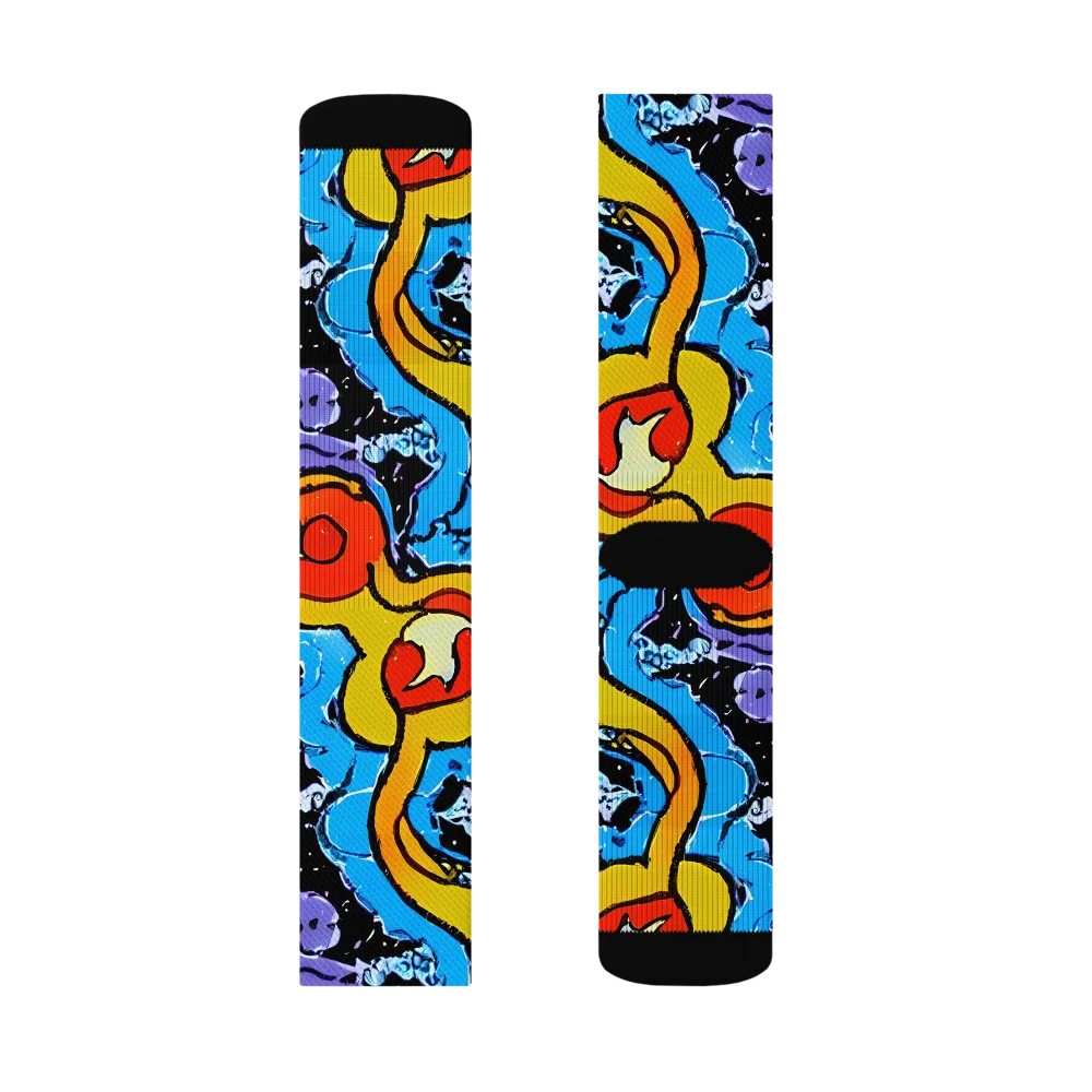 Electric Riddle on Socks — Left Sock