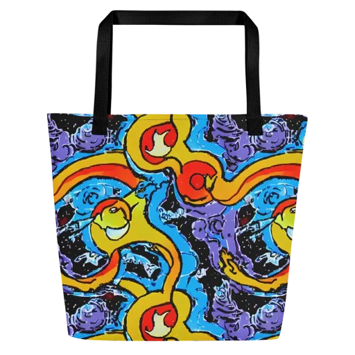 Electric Riddle on a Large Tote Bag W/ Pocket