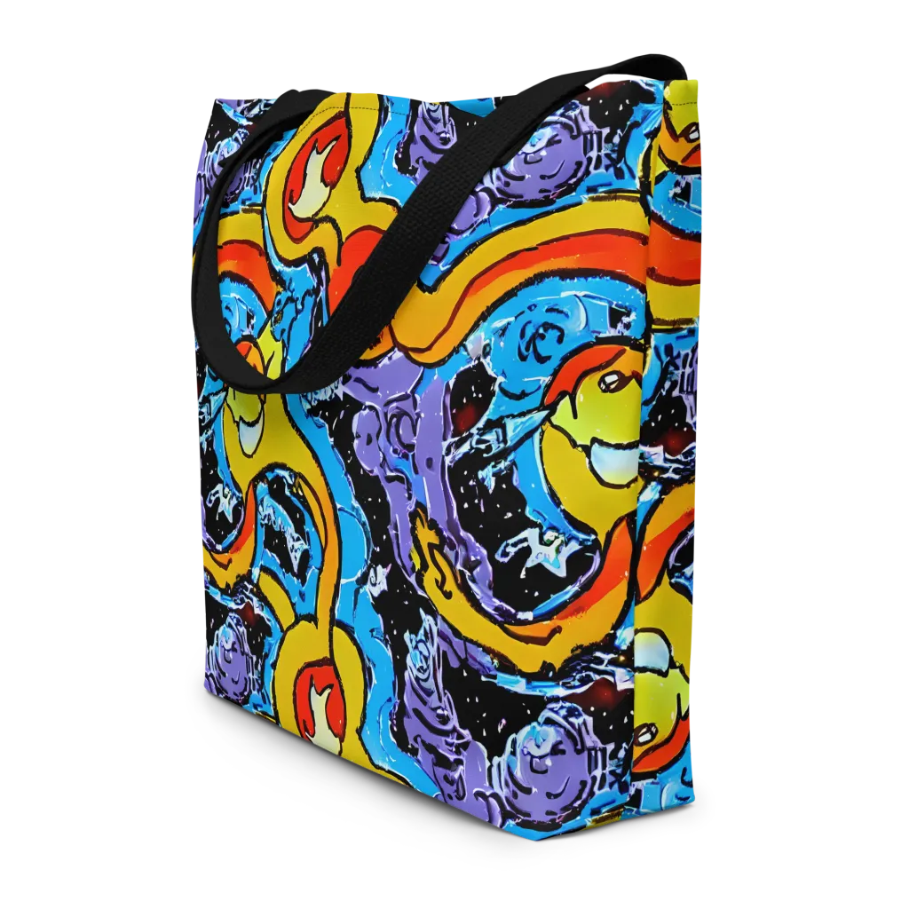 Electric Riddle on Large Tote Bag W/ Pocket — Front