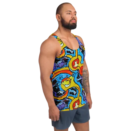 Electric Riddle on a Men's Tank Top