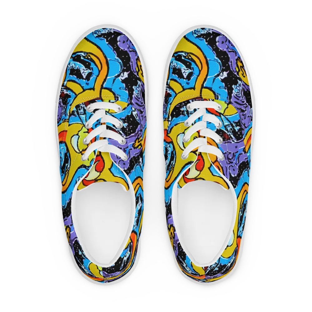 Electric Riddle on Men's Lace-Up Canvas Shoes — Front