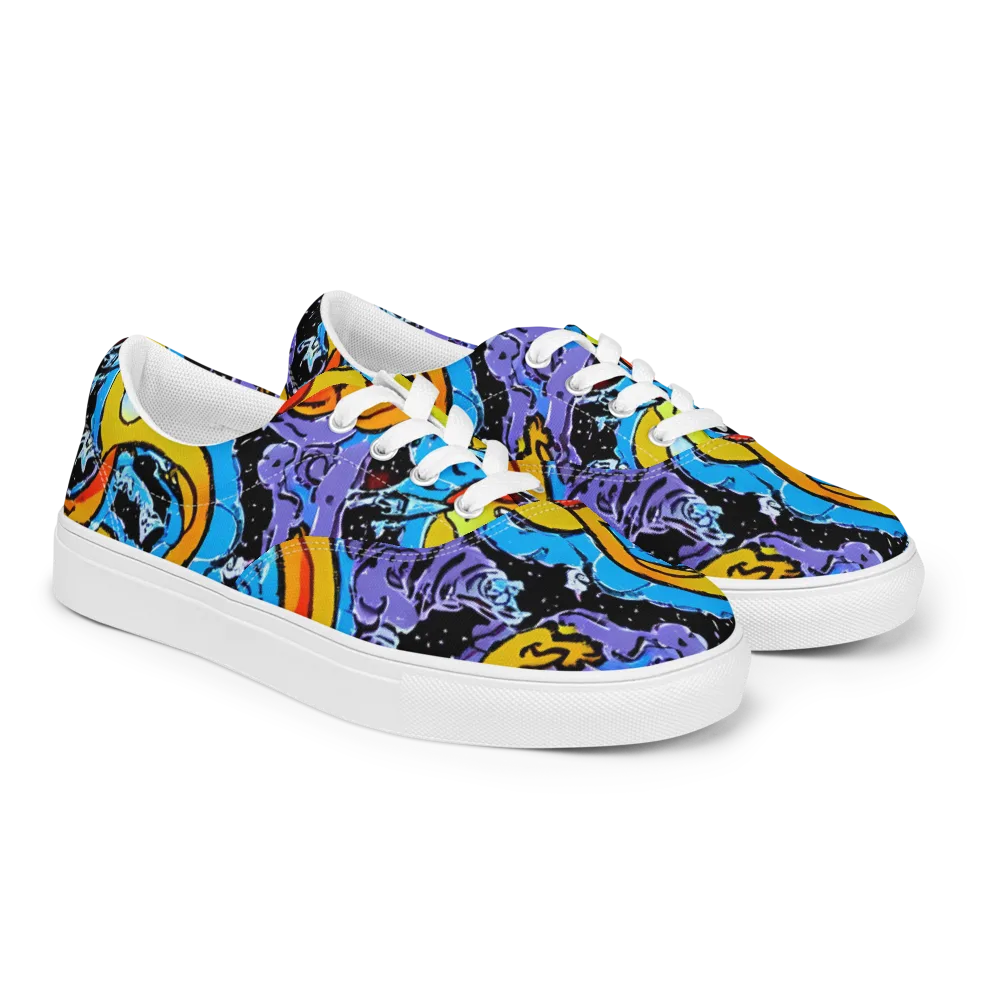 Electric Riddle on Men's Lace-Up Canvas Shoes — Right Front