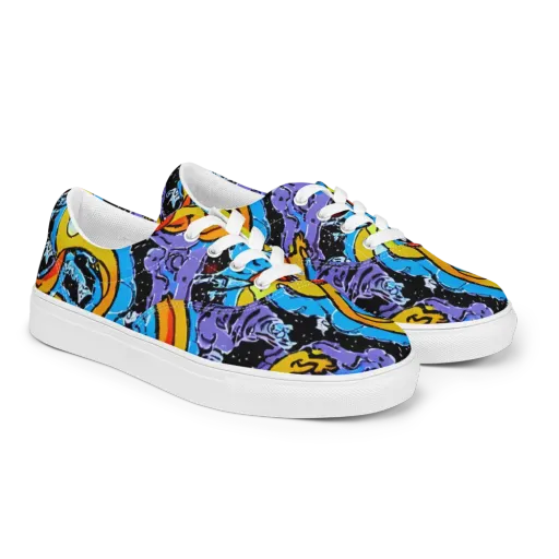 Electric Riddle on a Men's Lace-Up Canvas Shoes