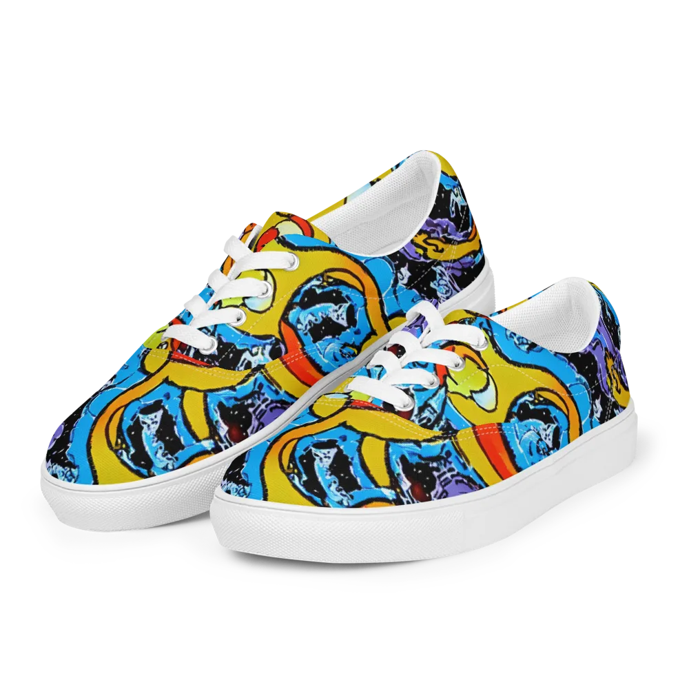 Electric Riddle on Men's Lace-Up Canvas Shoes — Left Front
