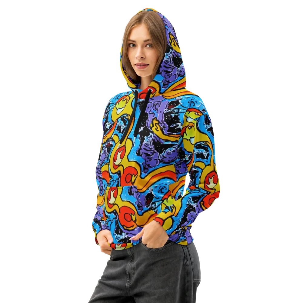 Electric Riddle on Cotton Hoodie — Left Front