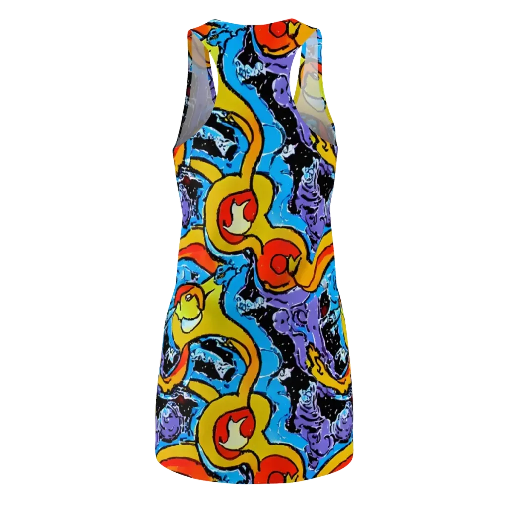Electric Riddle on Racerback Dress — Back