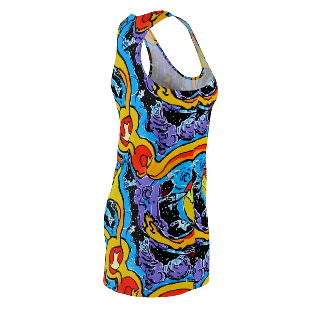 Electric Riddle on Racerback Dress — Back Side