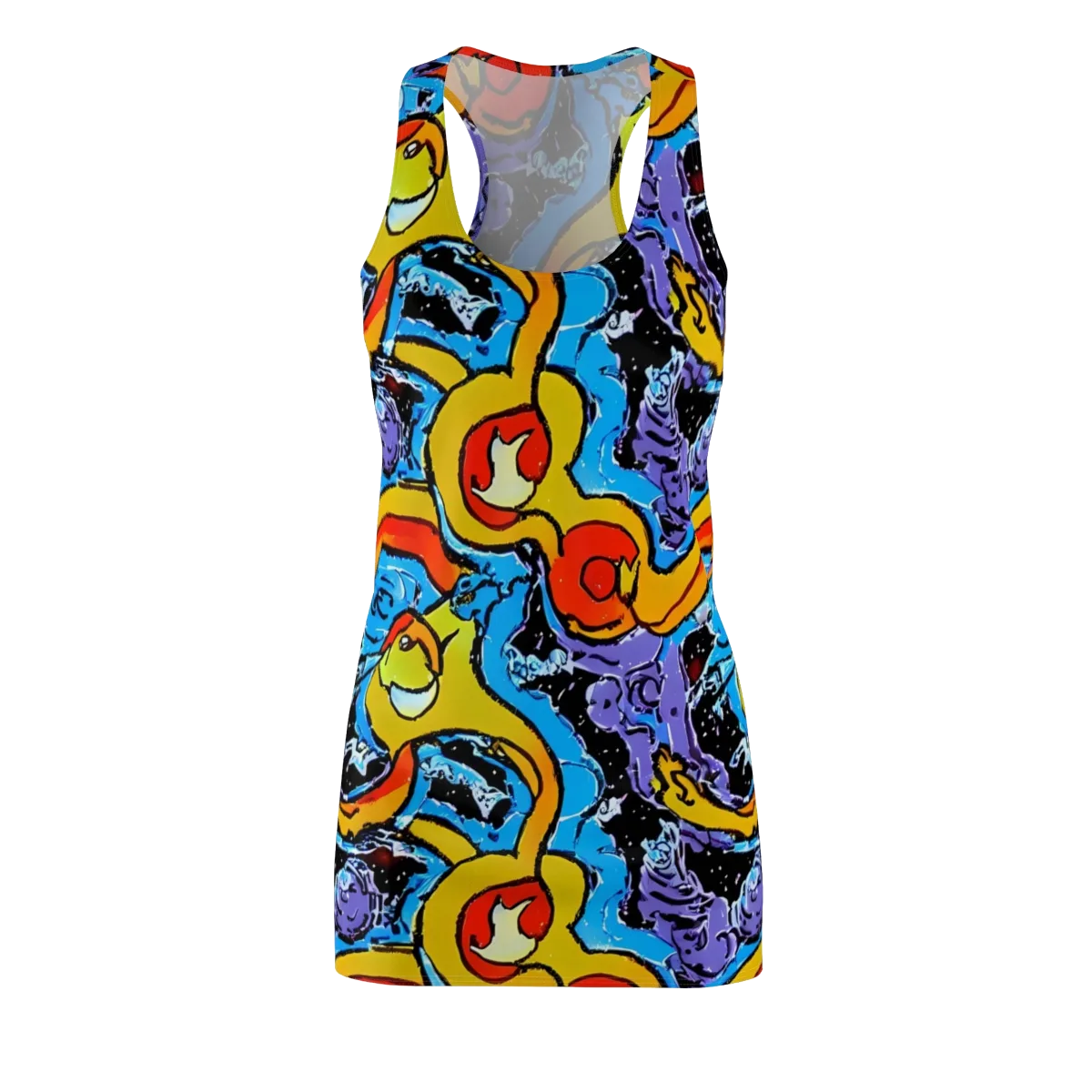 Electric Riddle on Racerback Dress — Front