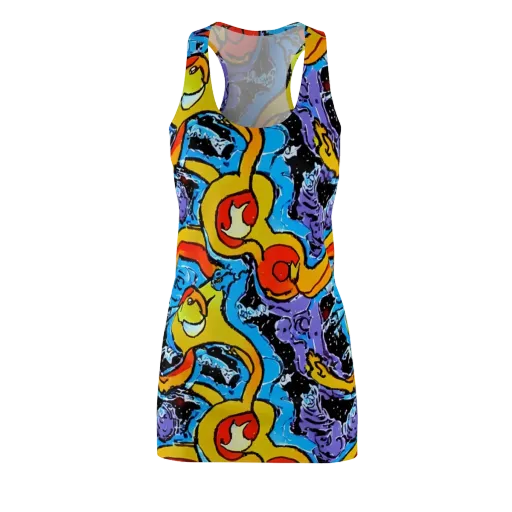 Electric Riddle on a Racerback Dress