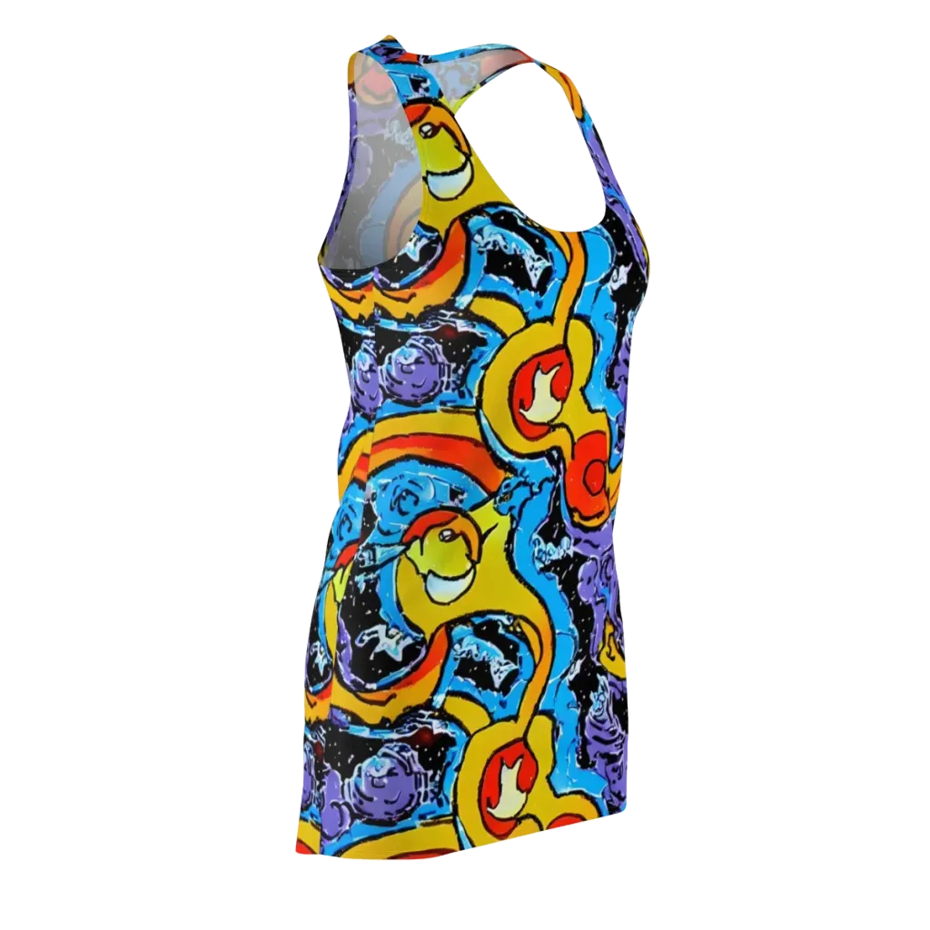 Electric Riddle on Racerback Dress — Front Side