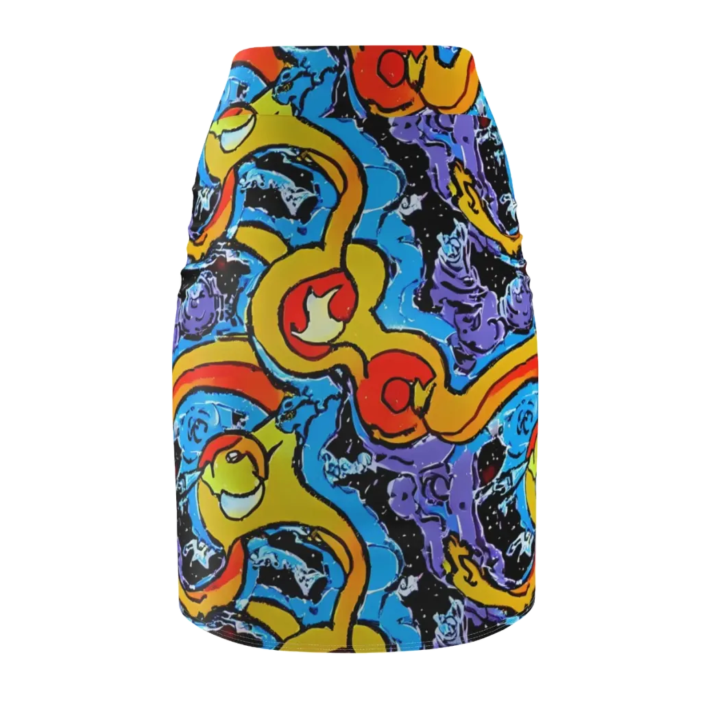 Electric Riddle on Pencil Skirt — Back