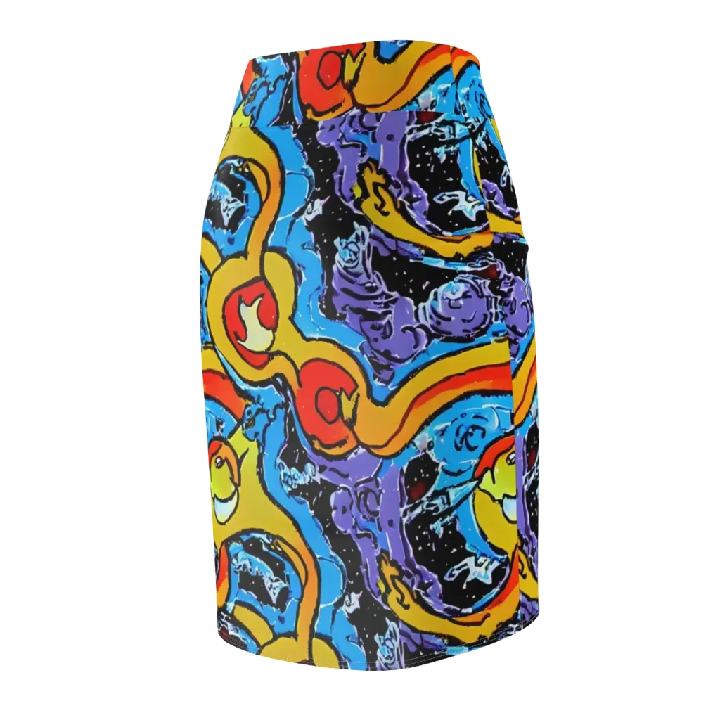 Electric Riddle on Pencil Skirt — Back Side