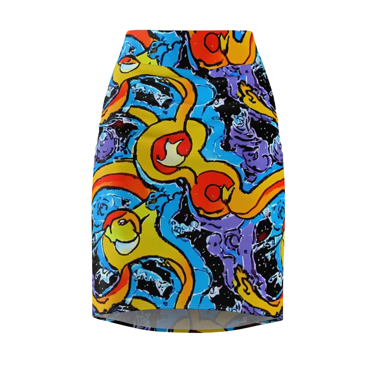 Electric Riddle on Pencil Skirt — Front