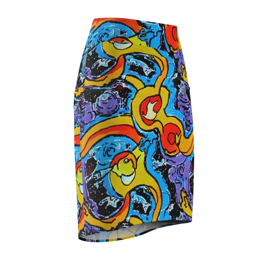 Electric Riddle on Pencil Skirt — Front Side