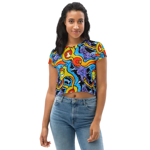Electric Riddle on a Crop Tee