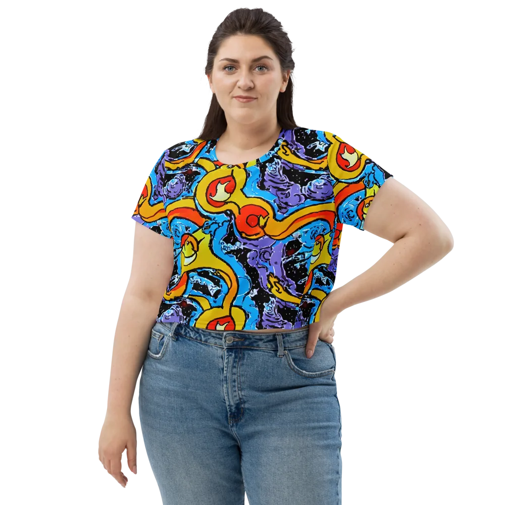 Electric Riddle on Crop Tee — Front