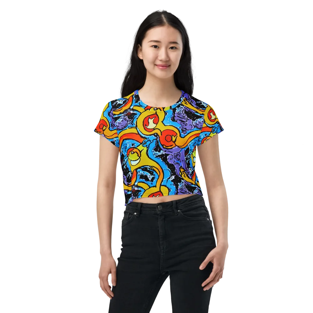 Electric Riddle on Crop Tee — Front
