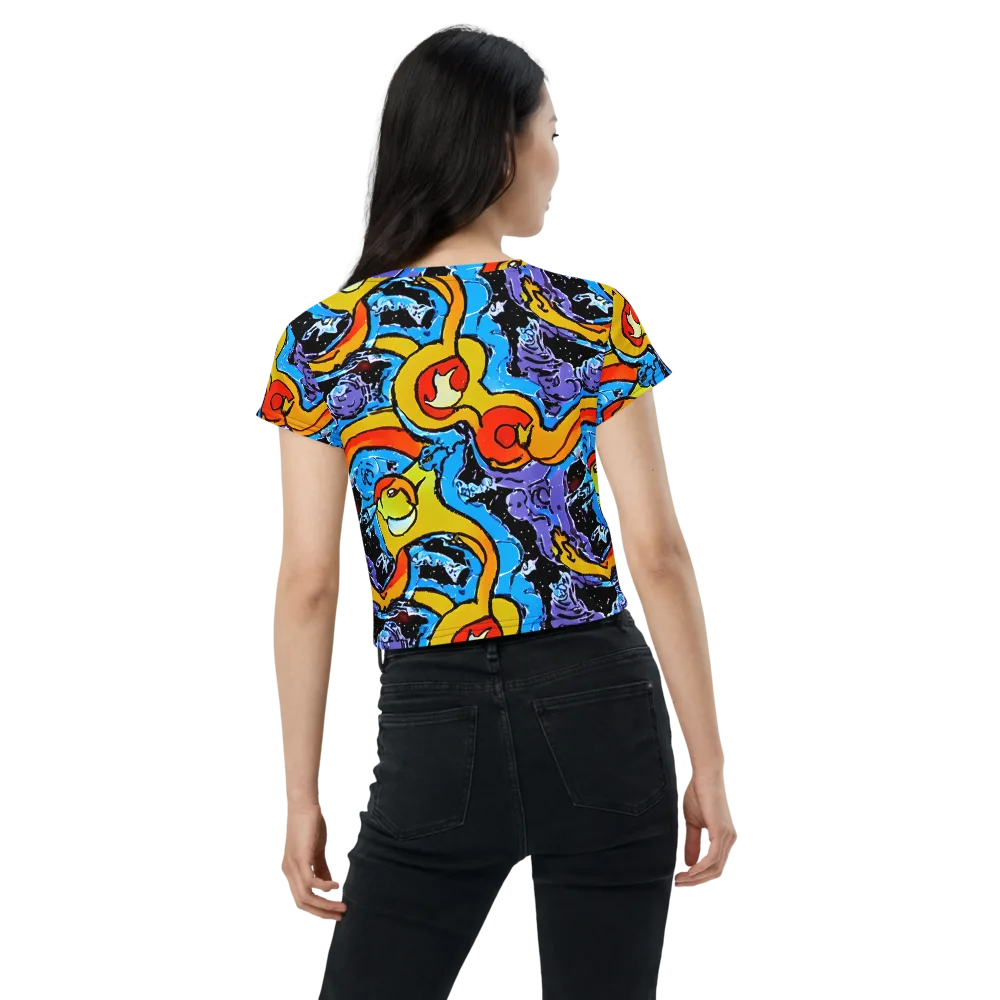 Electric Riddle on Crop Tee — Back