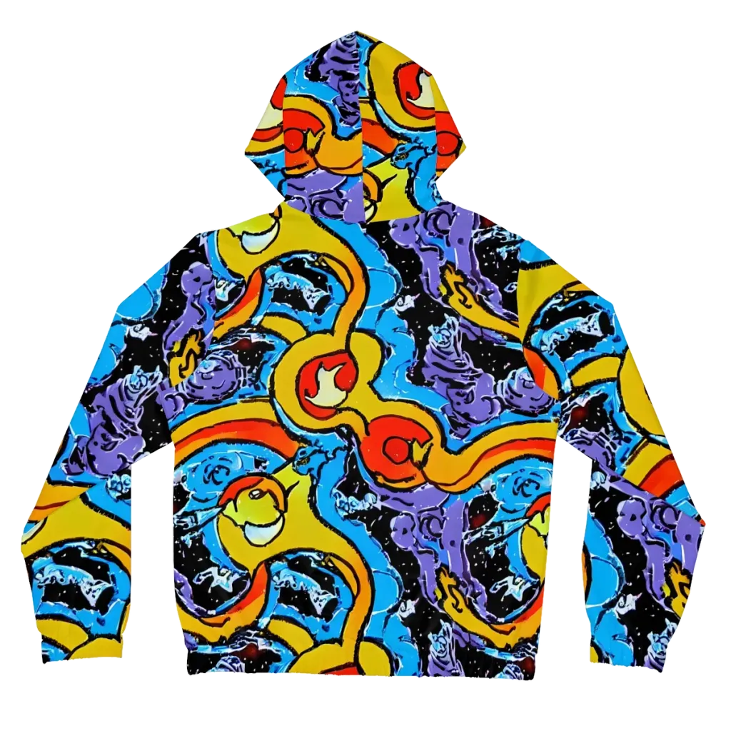 Electric Riddle on Women's Full-Zip Hoodie — Back