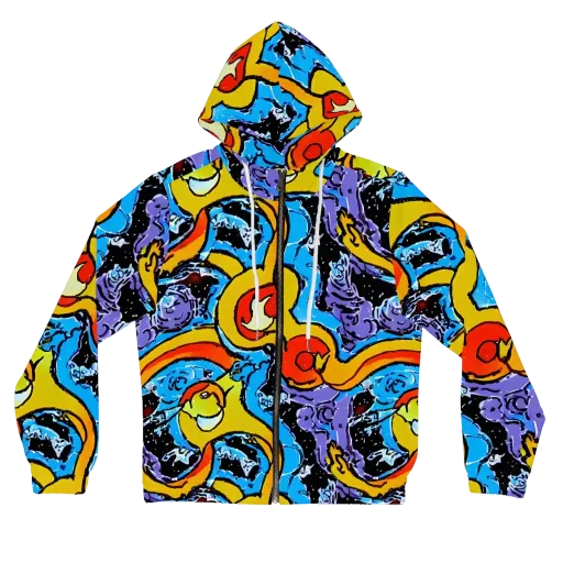 Electric Riddle on a Women's Full-Zip Hoodie