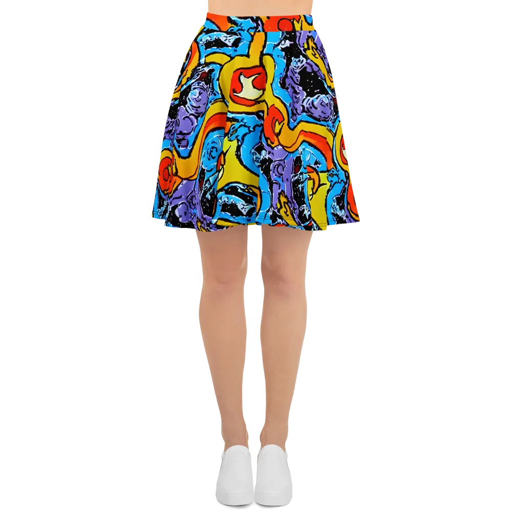 Electric Riddle on Skater Skirt — Front